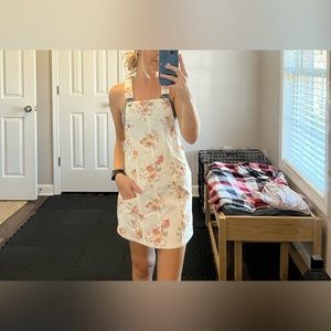 White floral overalls